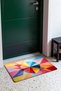 Yellow and Blue Geometric Patterned 941 Doormat, 40x60 cm, Non-Slip Sole, Decorative - 3