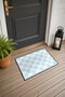 Ice Blue Door Mat with Fine Wave Knit Pattern, 40x60 cm, Non-Slip Sole, Decorative