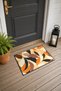 Orange Coffee Retro Patterned Doormat, 40x60 cm, with Non-Slip Sole, Decorative