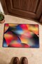 Red and Blue Gradient Wave-Patterned Doormat, 40x60 cm, with Non-Slip Sole, Decorative - 4