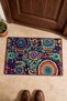 Navy Blue Aboriginal Mandala-Patterned Doormat, 40x60 cm, with Non-Slip Sole, Decorative - 4