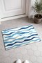 Blue and White Striped Patterned Doormat, 40x60 cm, with Non-Slip Sole, Decorative - 2