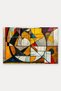 Mustard Black Cubist Geometric Patterned Doormat, 40x60 cm, Non-Slip Sole, Decorative - 5