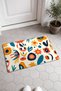 Cream Retro Folk Floral Print Doormat, 40x60 cm, with Non-Slip Sole, Decorative - 2