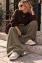 Women's clothing - lyocell - tencel fabric cotton wide-leg elastic waist pants - 4