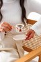 Handmade 100 ml Cup and Saucer with New Year's-Themed Sugar Cookie Patterns and 24k Gold Accents - 2