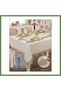 Angles Flora Handcrafted Dinnerware Set, 17-Piece Table Set for 8 People, 165 × 265 cm Table Runner, S HB006
