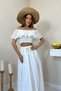 White Gipeli Blouse Skirt Set - White - 4