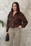 Brown High Collar Short Jacket