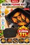 Black 21.5 cm Square Perforated Silicone Air Fryer and Oven Baking Mat—Washable and Non-Stick