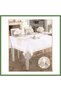 26-Piece Elegant Linen Cream-Gold 12-Person Stylish Wedding Table Set, 160 × 260 cm, R HB006