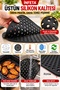 Black 21.5 cm Square Perforated Silicone Air Fryer and Oven Baking Mat—Washable and Non-Stick - 5