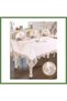 Kartanesi Gardenia Linen Dinnerware Set, 12-Person Table Set, 26-Piece, 160 × 220 cm, Ru HB006