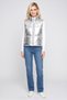 Women Quilted Puffer Vest, Silver - 2