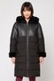 Women Quilted Parka Jacket, Black