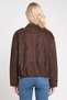 Women Solid Bomber Jacket, Dark Brown - 4