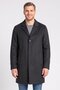 Men Plain Wool Trench Coat, Dark Grey