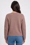 Women Round Neck Knitted Cardigan, Mauve - 4