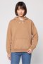 Women Plain Long Sleeve Hoodie, Tan