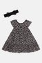 Toddlers Girl 2 Pieces Leopard Print Dress With Headband Set, Multicolor - 3