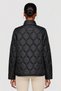 Women Quilted Bomber Jacket, Black - 4