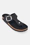 Women Slip On Cork Sandals, Black
