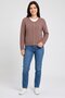 Women Round Neck Knitted Cardigan, Mauve - 2