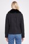 Women Textured Hooded Jacket, Navy Blue - 4