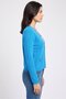 Women Long Sleeve Knitted Cardigan, Blue - 3