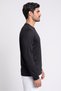 Men Crew Neck Long Sleeve Brand Logo Sleepwear T-Shirt, Black - 3