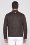 Men Solid Motorcycle Jacket, Dark Brown - 4