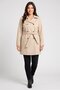 Women Solid Tie Belted Trench Coat, Beige - 2