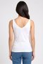 Women V-Neck Sleeveless Plain Top, White - 4