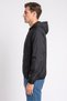 Men Hooded Long Sleeve Brand Logo Windbreaker Jacket, Black - 3