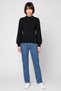 Women High Neck Knitted Sweater, Black - 2