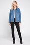 Women Washed Denim Jackets, Blue - 2