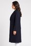 Women Textured Trench Coat, Navy - 3