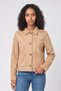 Women Solid Jacket Shirt, Tan