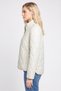 Women Quilted Bomber Jacket, Light Grey - 3