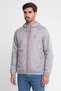 Men Hooded Long Sleeve Brand Logo Windbreaker Jacket, Light Grey