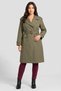 Women Solid Trench Coat, Deep Olive - 2