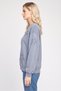 Women Round Neck Allover Print Sweatshirt, Washed Blue - 3