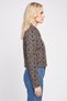 Women Animal Print Full Zip Jacket Shirt, Multicolor - 3