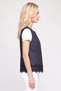 Women Solid Vest Jacket, Navy - 3
