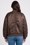 Women Solid Bomber Jacket, Chocolate Brown - 4