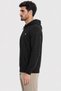 Men Brand Logo Long Sleeve Hoodie, Black - 3