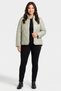 Women Quilted Bomber Jacket, Sage Green - 2