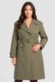 Women Solid Trench Coat, Deep Olive
