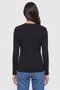 Women Round Neck Knitted Cardigan, Black - 4