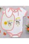 BK Kids "No Worries, My Aunt Will Take Care of It" Design Pink Baby Bodysuit and Bib Gift Set, Size 6–9 Months